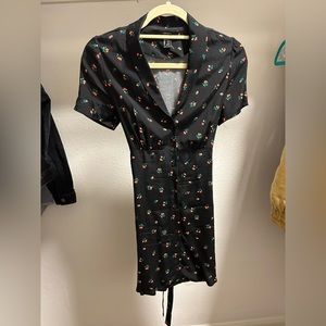 Floral button up mini dress with short sleeves!